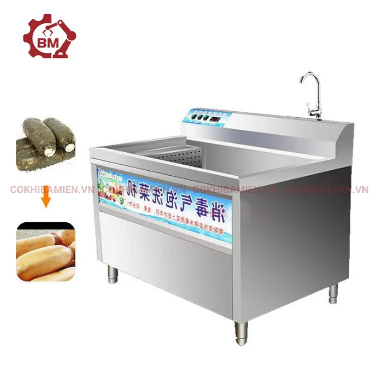 Máy rửa rau củ bán tự động